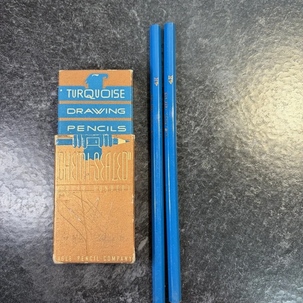 1930s Eagle Turquoise Chemi Sealed Super Bonded‎ Drawing Pencils 7H 6H 4H